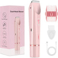 Dual-Function Electric Hair Trimming Tool for Women, Dual Head Design for Facial and Body Grooming, Cordless and Washable for Wet and Dry Use